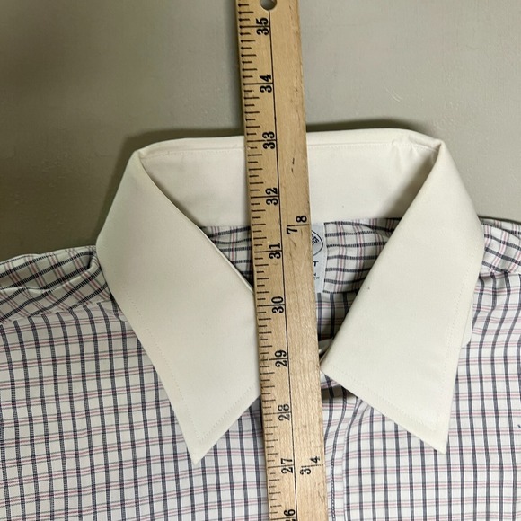 Vintage Brooks Brothers Dress Shirt Men 15.5 Button Up Check Blue Red USA VTG - Picture 10 of 10